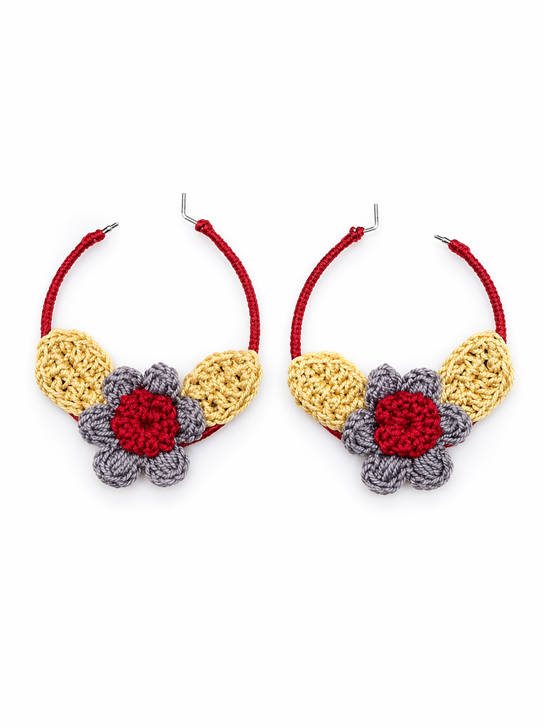 Boucles Fleur Rubis Doré